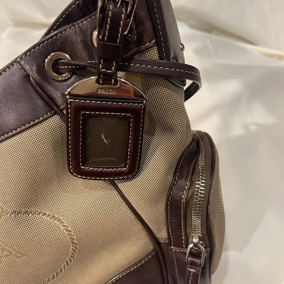 Prada Milano Logo Canvas Shoulder Bag - Picture 7 of 9